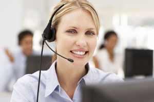 customer service representative with headset